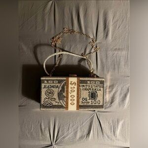 Rhinestone Money Bling Clutch Purse